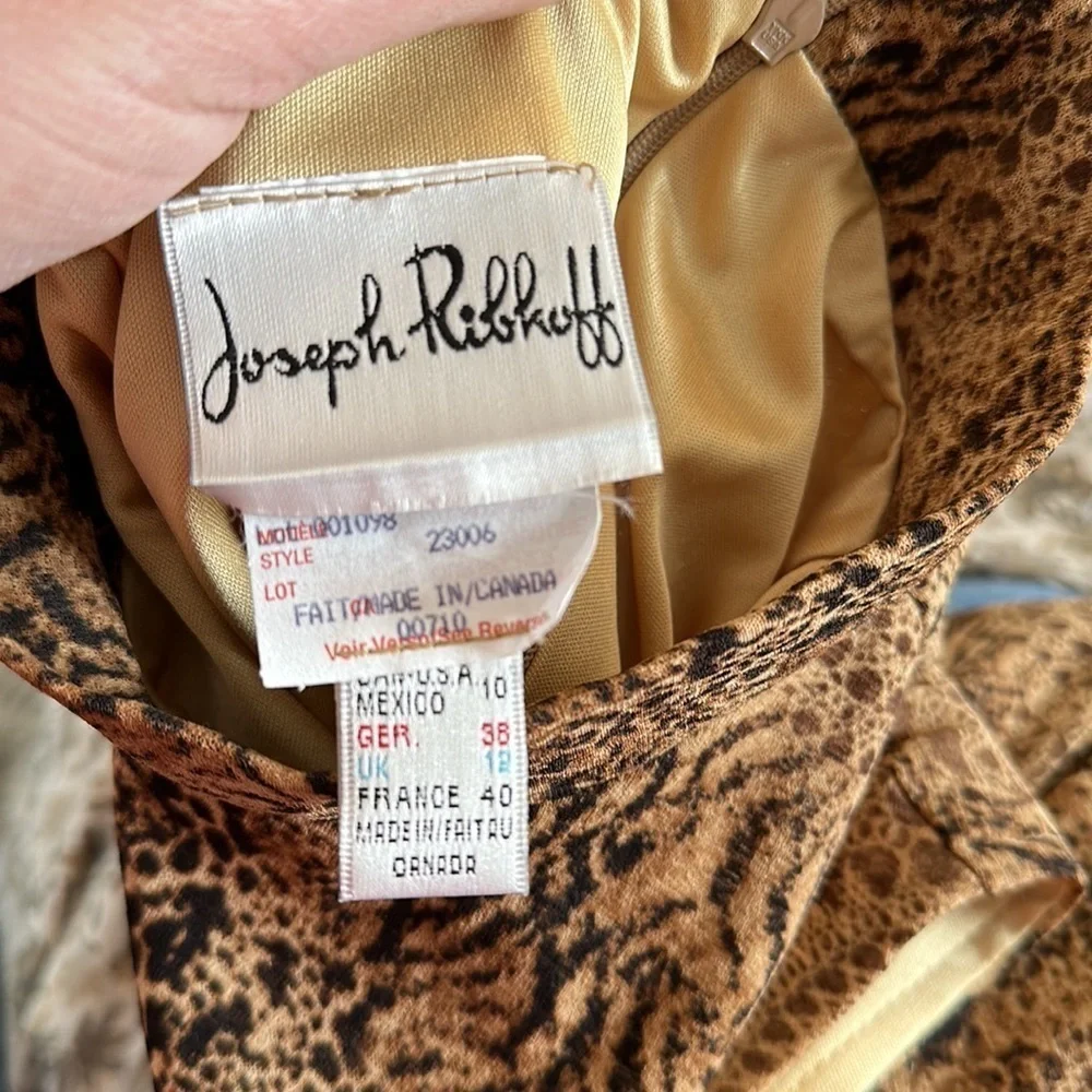 Joseph Ribkoff maxi full length dress animal print pattern mob wife luxury sz 10 - Picture 4 of 9